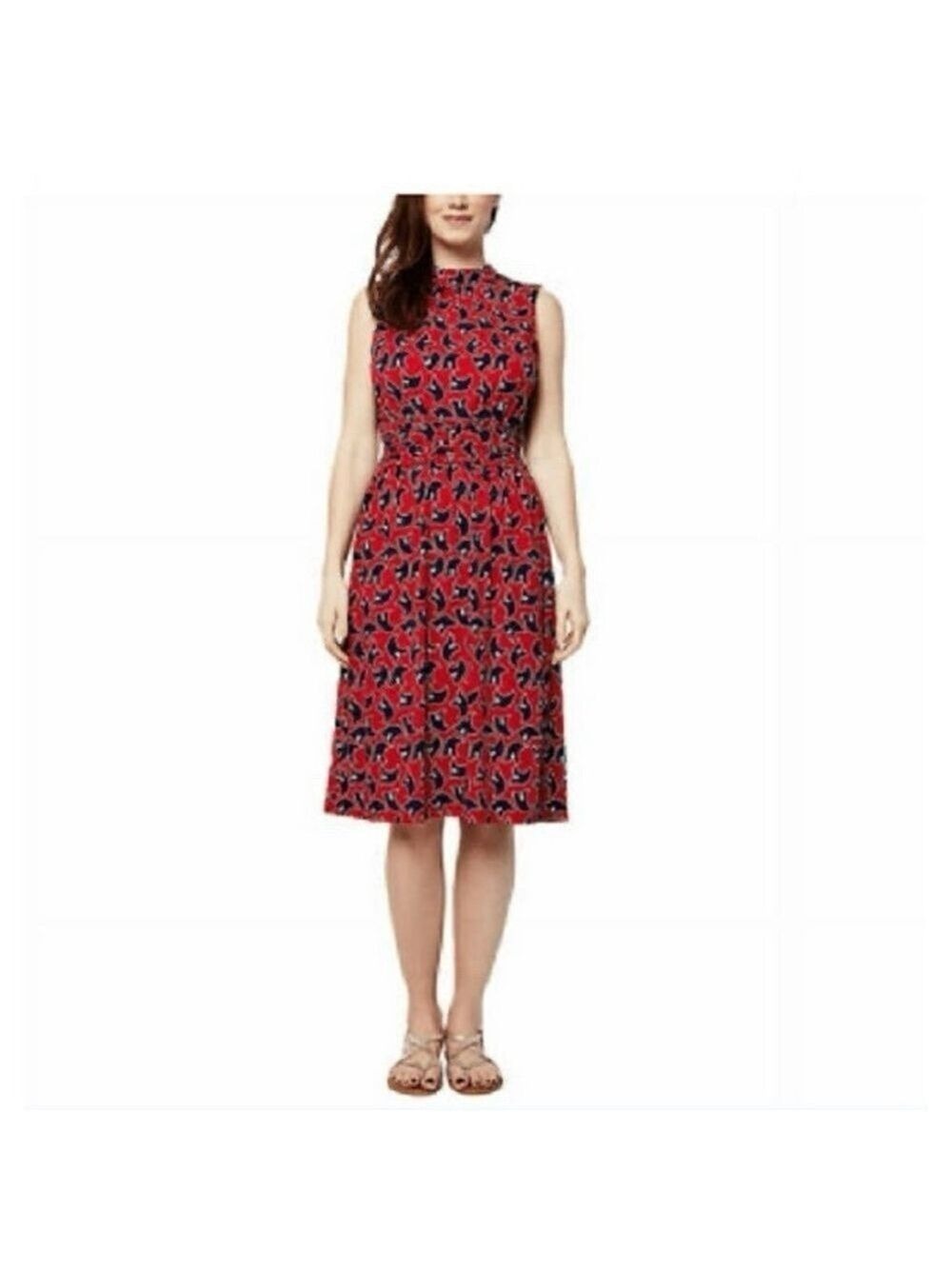 Leota Women’s Midi Sleeveless Blue/Red Aria Dress SZ XL